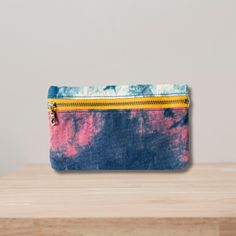 (We're currently building inventory of this new collection but for now, these pieces are made to order. Please allow 2 weeks for your piece to be made and shipped to you!) A sweet little storage piece for every day use. Hand dyed with all natural dyes, pieced and hand sewn by our sewing partners in VT.Fully lined, 100% CottonMeasures 8x4" Handmade Pouch Pencil Case For Everyday Use, Handmade Pencil Case Pouch For Everyday Use, Handmade Eco-friendly Everyday Pouch, Eco-friendly Handmade Pouch For Everyday Use, Eco-friendly Handmade Everyday Pouch, Handmade Cotton Pouch For Daily Use, Handmade Cotton Rectangular Pouch, Material Design, Natural Dyes