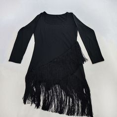 Material:Milk Silk. 91-99% Polyester & Spandex. Features:Tassels. plus size. long sleeves. solid color. asymmetrical hem. bodycon midi dress.Style: Casual Long Sleeve Fringe Dress For Fall, Long Sleeve Dresses With Tassels For Night Out, Fringe Dress With Asymmetrical Hem For Party, Party Dress With Fringe And Asymmetrical Hem, Long Sleeve Fringe Mini Dress For Night Out, Long Sleeve Fringed Dress For Night Out, Floral Dress Formal, Boho Swimwear, Midi Dress Plus Size