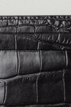 macro shot of croc print leather card case Leather Card Case, Card Case