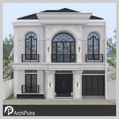 this is an artist's rendering of a two story house