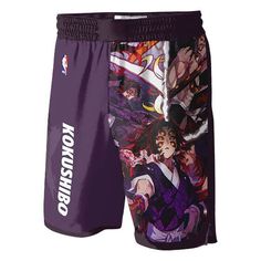 the shorts are designed to look like anime characters, with an image of two people on them