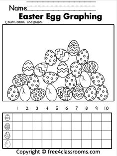 an easter egg graphing worksheet for kids to practice numbers and countings