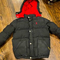 Boys Polo Winter Coat Size 5. It’s Brand New My Son Wore It Maybe 2 Times Because He Loved His North Face Coat. It’s All Black With Red Interior And It Has The Red Polo Guys On The Front And On The Pocket It Has Ralph Lauren Logo. The Hoodie Is Detachable Black School Outerwear With Pockets, Black Outerwear With Pockets For School, Black Long Sleeve Outerwear For School, North Face Coat, Red Polo, Ralph Lauren Logo, Red Interior, Boys Coat, Red Interiors