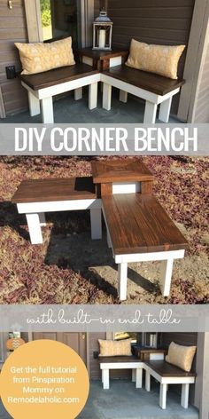 diy corner bench with built - in end tables is an easy and cheap project