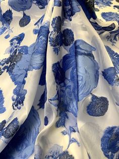 SKU: 9156 Content: Silk / Cotton / Poly Blend Color: Cornflower Blue / White Width: 56 inches Origin: Italy This fabric is a last cut and no longer in production. Once sold out, we are unable to get more. Royal Blue Flowers, Blue And White Fabric, Lela Rose, Cornflower Blue, White Fabrics, Great Wave, Alexander Mcqueen Scarf, Blue Flowers, Royal Blue