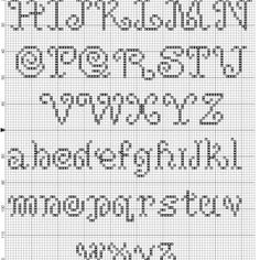 a cross stitch pattern with the letters and numbers for each letter, which are in different sizes