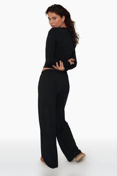 SLEEP JERSEY CLASSIC SLEEP PANTS Fitted Long Pants Sleepwear For Lounging, Stretch Wide-leg Pants For Relaxation, Black Wide-leg Lounging Pants, Black Stretch Bottoms For Lounging, Stretch Wide Leg Sleepwear For Relaxation, Black Wide Leg Bottoms For Relaxation, Fitted Black Pants For Lounging, Stretch Wide-leg Loungewear Pants, Stretch Wide-leg Pants For Loungewear