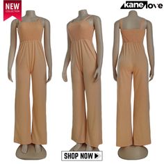 Women's Tube Top High Waist Sling Summer Sleeveless Jumpsuit Casual Pants Non-stretch Spaghetti Strap Jumpsuit For Spring, Summer Strapless Overall Jumpsuit, Summer Strapless Solid Color Jumpsuit, Beige Strapless Jumpsuit For Summer, Sleeveless Beige Jumpsuits And Rompers For Summer, Beige Stretch Jumpsuits And Rompers For Summer, Summer Solid Color Stretch Strapless Jumpsuit, Non-stretch Strapless Jumpsuit For Spring, Non-stretch Strapless Sleeveless Jumpsuit For Spring