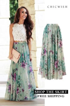 Free Shipping & Easy Return. Up to 30% Off. Floral and Frill Maxi Skirt featured by katlynmaupin . #outfit #womenfashion #clothing #fashion #ootd #summeroutfit #skirt #partyskirt #casualoutfit #maxiskirt #floralskirt #chiffonoutfit #summeroutfit Sukienki Maksi, Gaun Fashion, Floral Maxi Skirt, Guest Outfit, Mode Inspiration, Floral Maxi, Skirt Outfits, Guest Dresses, Look Fashion