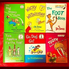 six children's books are lined up on a red tablecloth with the title, wacky wednesday