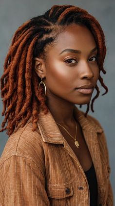 Can Burnt Sienna Locs remodel Your appearance? 💖 Fall Locs Black Women, Black Women With Locs, Locs Black Women, Women With Locs, Red Copper Hair Color, Hair Colors For Black Women, Colored Box Braids, Colors For Black Women, Dark Fall Hair