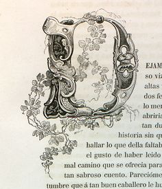 an old book with writing on it and flowers around the edges, in latin language