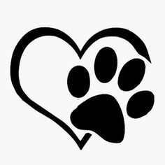 a dog paw print in the shape of a heart