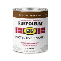 a can of rustoleum on a white background with the words stop protect enamel