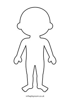 the outline of a child's body in black and white