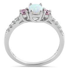 Top of Ring Height: 6.2mm

Top of Ring Width: 10.7mm

Band Width: 2mm

Shank Width: 1.9mm


Stone Material: White Opal, Pink and Clear Cubic Zirconia

Stone Shape: Oval and Round

Stone Setting: Prong


Metal: 925 Sterling Silver

Plating: Rhodium plated

Finish: High Polish White Lab, Stone Material, Stone Setting, Cz Ring, White Opal, Stone Settings, Sterling Ring, Rhodium Plated, Enchanted