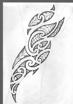 a drawing of a fish with intricate designs on it's back and side ribs