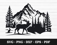 an image of a deer in the woods svg dxf eps png