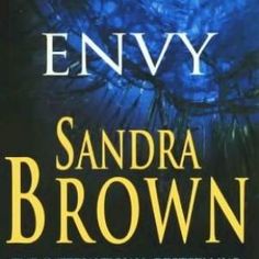 the book envy by sandra brown is shown in black and blue with an image of a