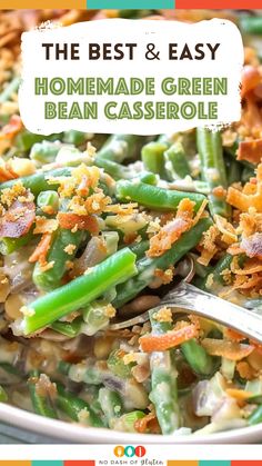 Homemade Green Bean Casserole Fresh Green Bean Casserole Recipes, Green Bean Casserole Ingredients, Thanksgiving Green Beans, Fresh Green Bean Casserole, Crispy Fried Onions, Green Bean Casserole Recipe