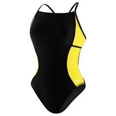 Speedo Sprint Splice Powerplus Swimsuit Black/Yellow New In The Box See Pictures Thanks For Looking! Yellow Color Block Swimwear For Swimming, Yellow Color Block Swimwear, Competition Swimwear, Swimsuit Black, Black Swimsuit, Swim Bottoms, Black N Yellow, Womens Swimwear, Womens Swim