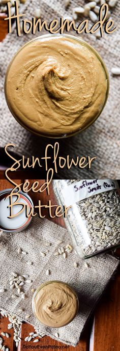 homemade sunflower seed butter in a glass bowl