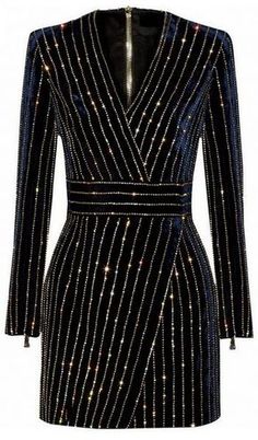 Bead Embellished Velvet Mini Dress Material: Gold Beads, Nylon, Velvet Balmain Inspired Dresses Embelished Dress, Velvet Dress Short, Balmain Dress, Embellished Cocktail Dress, Velvet Wrap Dress, Wrap Dress Short, Blue Dress Short, Velvet Cocktail Dress, Velvet Mini Dress