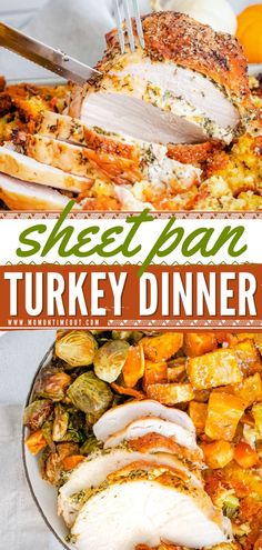 Roast Turkey Breast Dinner – Sheet Pan Thanksgiving Dinner Turkey Tenderloin Sheet Pan Dinner, One Pan Turkey Dinner, One Pan Turkey Breast And Stuffing, Thanksgiving Sheet Pan Meal, Turkey Sheet Pan Recipes, Sheet Pan Turkey Dinner, Sheet Pan Thanksgiving Dinner, Turkey Breast Dinner Ideas, Crockpot Thanksgiving Dinner