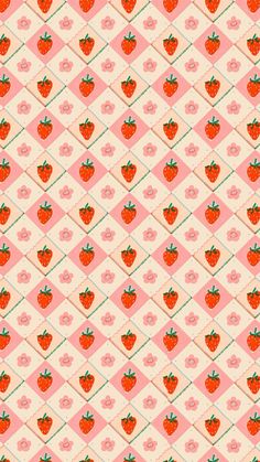 an abstract pattern with strawberries on it