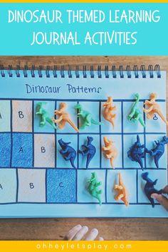 Roar into learning with these Dinosaur activities for preschoolers and toddlers. Here you’ll find engaging hands-on learning journal activities to help your toddler or preschooler practice letter sounds, patterns, counting, number recognition, fine motor skills and prewriting skills. You’ll also find my favorite dinosaur books for read alouds for kids. Use these learning journal activities to explore your child’s love of dinosaurs while practicing literacy and math concepts.