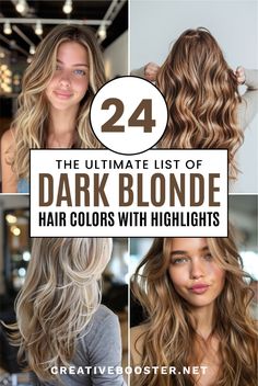 Click for More ➡️ | Save for Later ❤️  Discover the ultimate guide to dark blonde hair with highlights! Whether you’re a brunette looking for a subtle change or a blonde aiming to add dimension, our list of 24 stunning styles will inspire your next salon visit.   From caramel honey lowlights to bold platinum tips, these trendy ideas are perfect for every season and style preference. Don't miss out on transforming your look with these beautiful, eye-catching highlights! Dark Blonde With Ash Highlights, Blonde Hair Going Brown, Dark Blond Hairstyles, Lowlighted Blonde Hair, Dark Blonde With Caramel Highlights, Honey Blonde With Brown Lowlights, Natural Blonde With Lowlights, Low Maintenance Honey Blonde Hair, Scandinavian Dark Blonde Hair