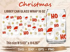 christmas glass wrappers with santa claus and snowmen on them, including the words ho ho