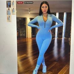 Fashionova Sabrina Jumpsuit M Light Blue Never Worn, But I Removed The Tags Blue Stretch Jumpsuit With Long Sleeves, Light Blue Stretch Bodysuit, Fitted Light Blue Casual Bodysuit, Casual Fitted Light Blue Bodysuit, Casual Blue Bodysuit For Loungewear, Blue Bodysuit For Loungewear, Light Blue Loungewear Jumpsuits And Rompers, Blue Stretch Overall Jumpsuits And Rompers, Hands On Hips