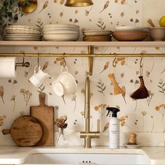 the kitchen is clean and ready to be used as a place for cooking or baking