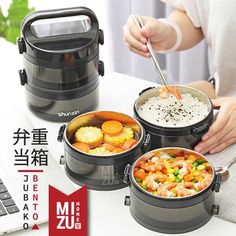 High School Lunch, Student Snacks, Stainless Steel Bento Box, Stainless Steel Containers, Cool Lunch Boxes, Kimono Yukata, Portable Food, Snack Cups, School Lunch Box