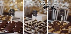 the desserts are ready to be eaten on the table at the wedding reception,