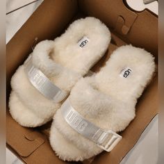 Ugg Slippers Size 6 Fits 6,5, Nwt Shoes Ugg, Ugg Slippers, Womens Uggs, Ugg Shoes, Color White, Slippers, Size 6, Women Shoes, Women Shopping