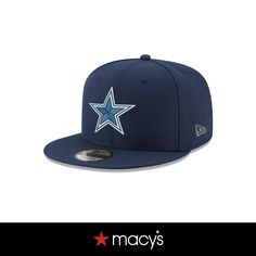 the new era cap is available in navy and white, with a star on the front