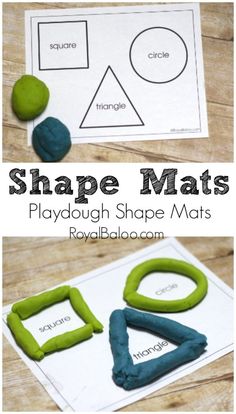 shape mats for playdough shape mats with the words shape mats on them and green shapes