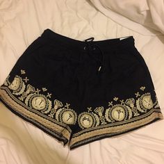 Super Soft Brand New With Tags Size M Delicates Lace Details Black Embroidered Cotton Shorts, Black Bottoms With Floral Embroidery For Summer, Black Floral Embroidered Bottoms For Summer, Embroidered Black Summer Shorts, Embroidered Black Shorts For Summer, Embroidered Beach Shorts, Beach Bottoms With Floral Embroidery In Short Shape, Beach Bottoms With Floral Embroidery, Beach Bottoms With Floral Embroidery And Short Shape