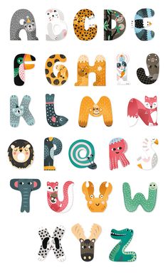 the letters are made up of different animals