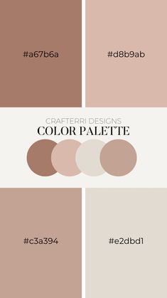 the color palette is shown in different shades and sizes, including pinks, beiges,