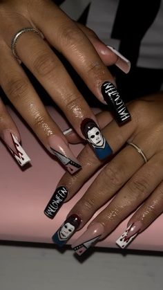 Michael Myers Nails, Michael Myers Halloween, Michael Myers, Halloween Nails, Stylish Nails, Nail Inspo, Acrylic Nails, Nails, Halloween