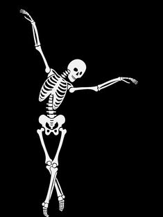 a skeleton is dancing in the dark