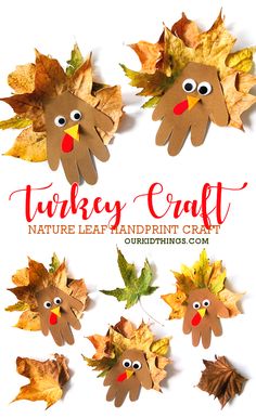 Nature Leaf Handprint Turkey Craft Turkey With Leaves Craft, Turkey Hands For Kids, Hand Turkeys For Kids, Handprint Turkey Crafts For Kids, Handprint Leaf, Handprint Leaves, Turkey Handprints