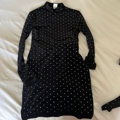 Super Cute Sparkles! Never Worn H&m Stretch Mini Dress, Stretch Mini Dress By H&m, Chic Stretch Dresses By H&m, Chic H&m Long Sleeve Mini Dress, Chic Long Sleeve Mini Dress By H&m, Long Sleeve Black Dress, Dresses Velvet, Sleeve Black Dress, Black Long Sleeve Dress