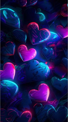 many hearts are glowing in the dark