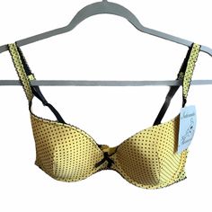 Intimate Moments Lightly Lined Underwire Bra Women 36b Yellow Black Polka Dot See Photos For Additional Information, Wear And Measurements New Condition, Smoke Free Home Yellow Fitted Bra For Spring, Fitted Yellow Bra For Spring, Yellow Fitted Underwire Bra, Fitted Yellow Bra For Summer, Black And Yellow, Black Polka Dot, Bra Women, Underwire Bra, Yellow Black