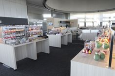 the inside of a grocery store with many items on display