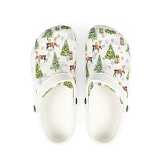 Get your festive feet on with these jolly Christmas Crocs-style shoes! These merry slip-ons are perfect for decking the halls--or your feet--with holiday cheer. Featuring playful designs like Santa hats, snowmen, and twinkling lights, they'll have you feeling holly-jolly with every step. Made from comfy, lightweight EVA material, they're water-friendly and perfect for lounging by the fire or dashing through the snow. Slip them on, spread some cheer, and let your feet sleigh the holiday season in style! Perfect for cozying up or stepping out in festive flair! Created to make your every step feel like cloudy bliss, these personalized clogs are exactly what your feet need to stay comfortable all day long. Featuring EVA foam, they feel plush and help absorb the shock of hard surfaces while als Disney Crocs, Styling Crocs, White Crocs, Dashing Through The Snow, Clogs And Mules, Santa Hats, Twinkling Lights, Women's Crocs, Jolly Christmas